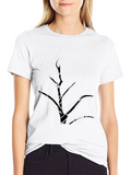 Abstract Line Art Black T-Shirt