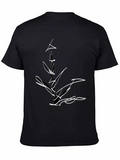 Abstract Line Art Black T-Shirt