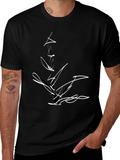 Abstract Line Art Black T-Shirt