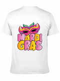 Mardi Gras Mask T-Shirt - Black Cotton Tee