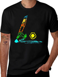 Abstract Design Mens Black T-Shirt