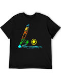Abstract Design Mens Black T-Shirt