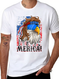 4th Of July Eagle Mullet USA Flag Merica Classic Cotton Tee – Unisex Comfort For Any Season
