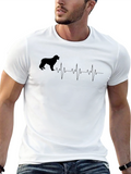 Dog Heartbeat T-Shirt - Mens Black Tee