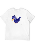 Novelty Cartoon Blue Bird T-Shirt