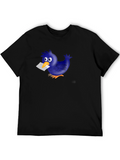 Novelty Cartoon Blue Bird T-Shirt