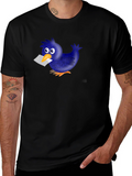 Novelty Cartoon Blue Bird T-Shirt