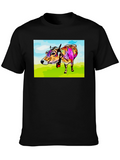 Cow Art Print Black T-Shirt