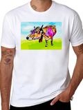 Cow Art Print Black T-Shirt