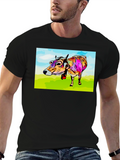 Cow Art Print Black T-Shirt
