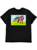 Cow Art Print Black T-Shirt