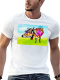 Cow Art Print Black T-Shirt