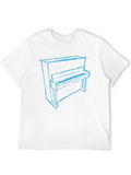 Piano Sketch Graphic T-Shirt - Music Lover Tee