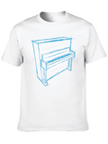 Piano Sketch Graphic T-Shirt - Music Lover Tee