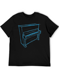 Piano Sketch Graphic T-Shirt - Music Lover Tee