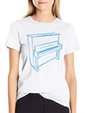 Piano Sketch Graphic T-Shirt - Music Lover Tee