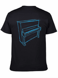 Piano Sketch Graphic T-Shirt - Music Lover Tee