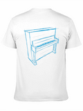 Piano Sketch Graphic T-Shirt - Music Lover Tee
