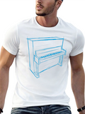 Piano Sketch Graphic T-Shirt - Music Lover Tee