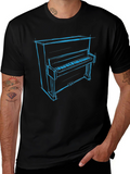Piano Sketch Graphic T-Shirt - Music Lover Tee