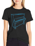 Piano Sketch Graphic T-Shirt - Music Lover Tee