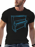 Piano Sketch Graphic T-Shirt - Music Lover Tee