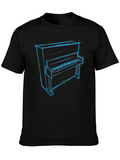 Piano Sketch Graphic T-Shirt - Music Lover Tee