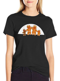 Gingerbread Family Black T-Shirt