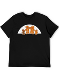 Gingerbread Family Black T-Shirt