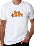 Gingerbread Family Black T-Shirt