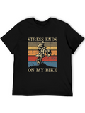 Stress Ends On My Bike Graphic Tee