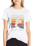Stress Ends On My Bike Graphic Tee