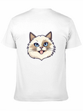 Cat Face Graphic Black T-Shirt