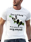 Lazy Panda Energy Saving Mode Graphic T-Shirt