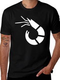 Shrimp Graphic Tee - Casual Black T-Shirt