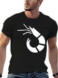 Shrimp Graphic Tee - Casual Black T-Shirt