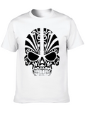 Tribal Skull Graphic Tee - Mens Black T-Shirt