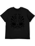 Tribal Skull Graphic Tee - Mens Black T-Shirt