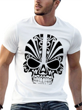 Tribal Skull Graphic Tee - Mens Black T-Shirt