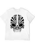 Tribal Skull Graphic Tee - Mens Black T-Shirt