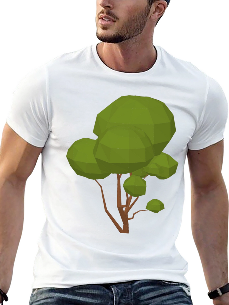 Geometric Tree Graphic Tee - Modern Style
