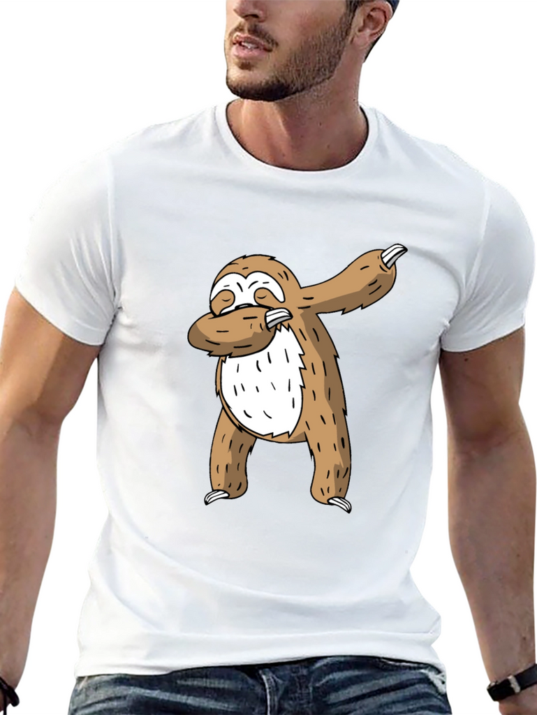 Dabbing Sloth Graphic Tee - Cool Casual T-Shirt