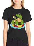 Relaxing Turtle Graphic T-Shirt