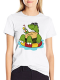 Relaxing Turtle Graphic T-Shirt