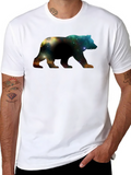 Galaxy Bear Graphic Black T-Shirt