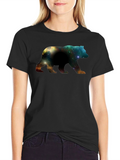 Galaxy Bear Graphic Black T-Shirt