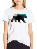 Galaxy Bear Graphic Black T-Shirt