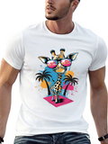 Cool Giraffe Graphic Tee - Tropical Vibes