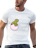 Funny Turtle Early for Tomorrow Graphic T-Shirt
