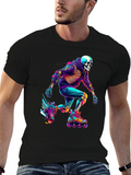 Skeleton Roller Skater Graphic Tee